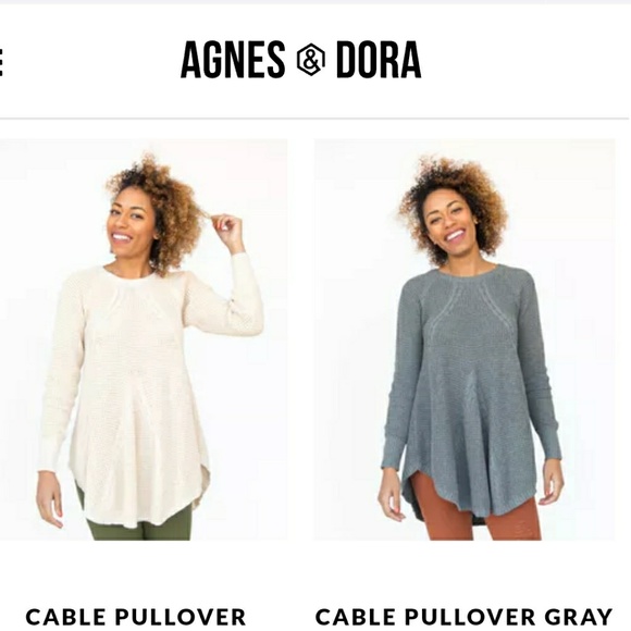 Agnes Dora Gray Cable Knit Pullover 